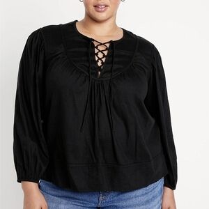 3X - Old Navy • Tie-Front Boho Swing Blouse